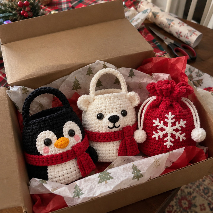Gehäkeltes Weihnachtsstern-Täschchen von Heike
